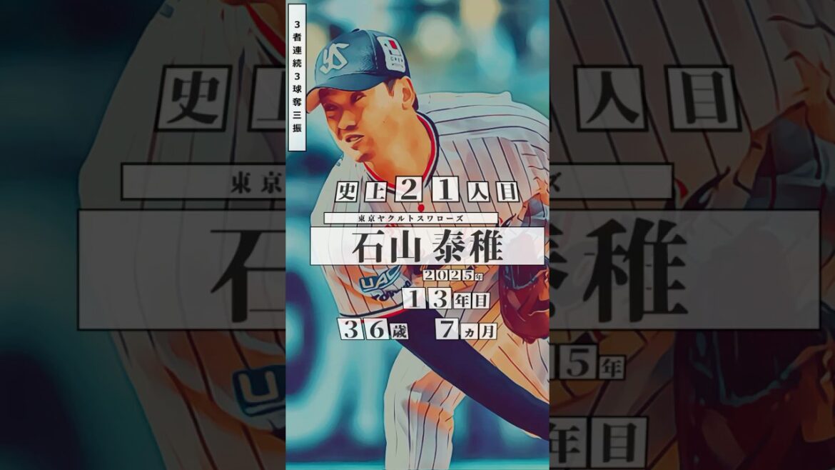 【石山泰稚、3者連続3球三振！】直近の3者連続3球奪三振 達成者まとめ