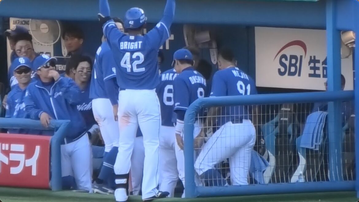 -2025.04.06-【NPB】7回表 ブライト健太 決勝ソロ弾にベンチも大盛り上がり!! 中日ドラゴンズ（vs東京ヤクルト）