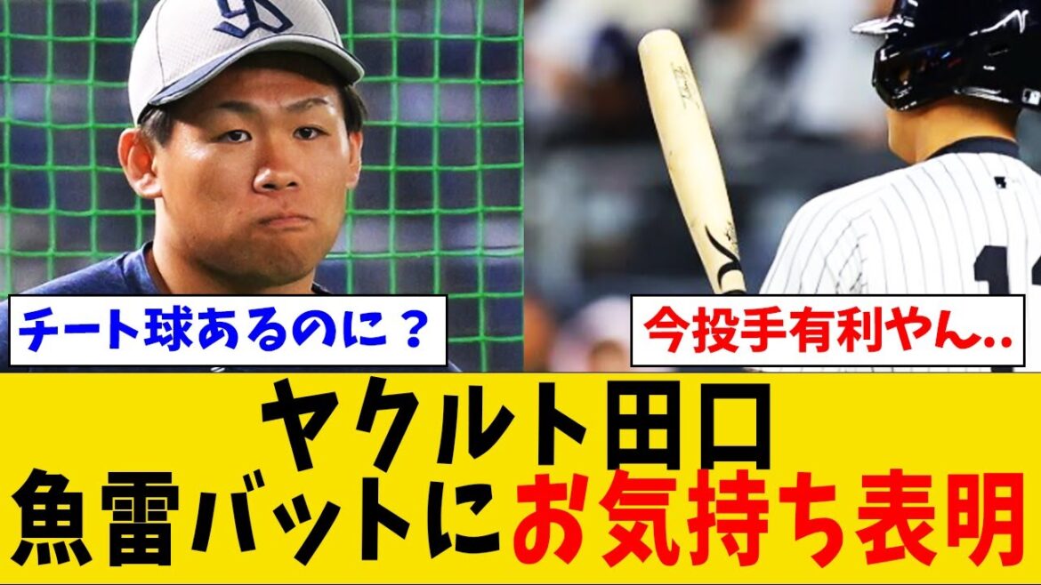ヤクルト田口、魚雷バットがNPBで解禁されることにお気持ち表明してしまうwww