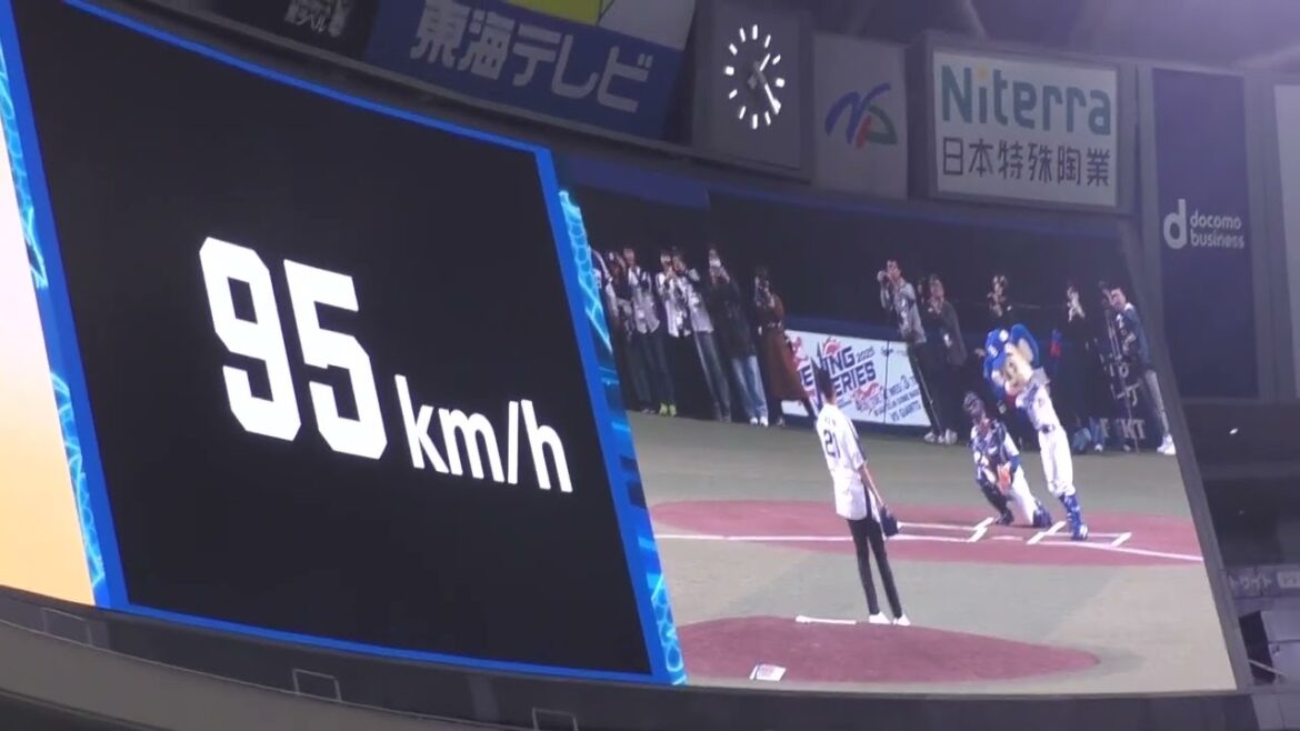 チェン・ウェインさん　引退セレモニアルピッチ　2025年3月16日(日) 中日 - 西武 3回戦