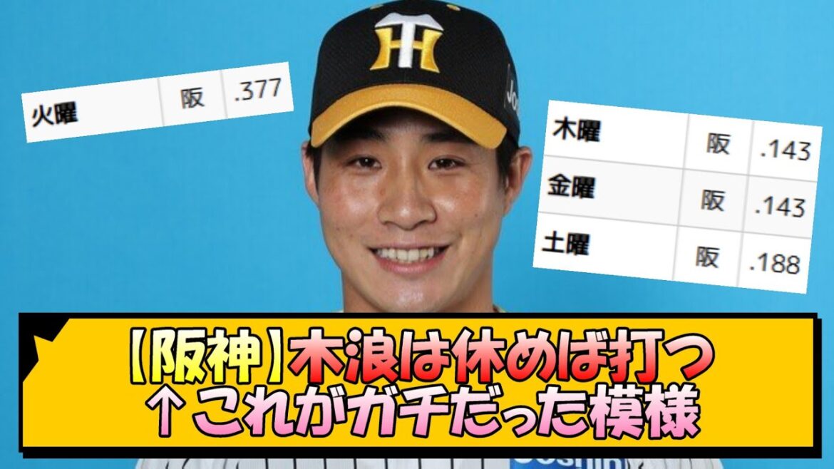 【阪神】木浪は休めば打つ←これがガチだった模様