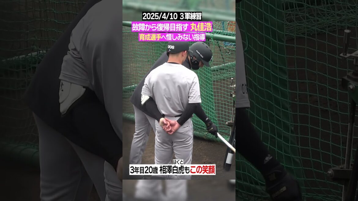 【育成選手に指導】#巨人 #ジャイアンツ #丸佳浩 #相澤白虎 #惜しみない指導 #１軍復帰 #日テレスポーツ #shorts
