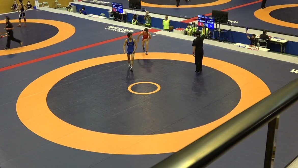 2021年IH レスリング 男子 51kg級 3回戦 高橋遥瑠大 星城(愛知) vs 小川大輝 八戸工大一(青森)