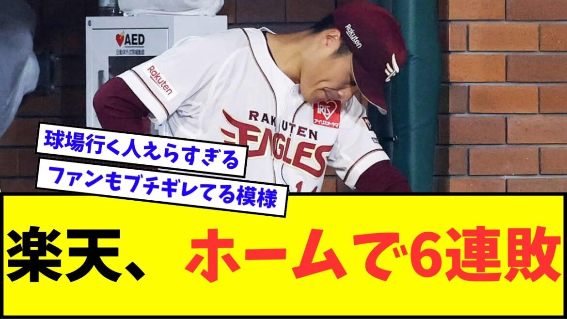 【悲報】楽天イーグルス、ホームで6連敗・・・【なんJ反応】【プロ野球反応集】 【悲報】楽天イーグルス、ホームで6連敗・・・【なんJ反応】【プロ野球反応集】