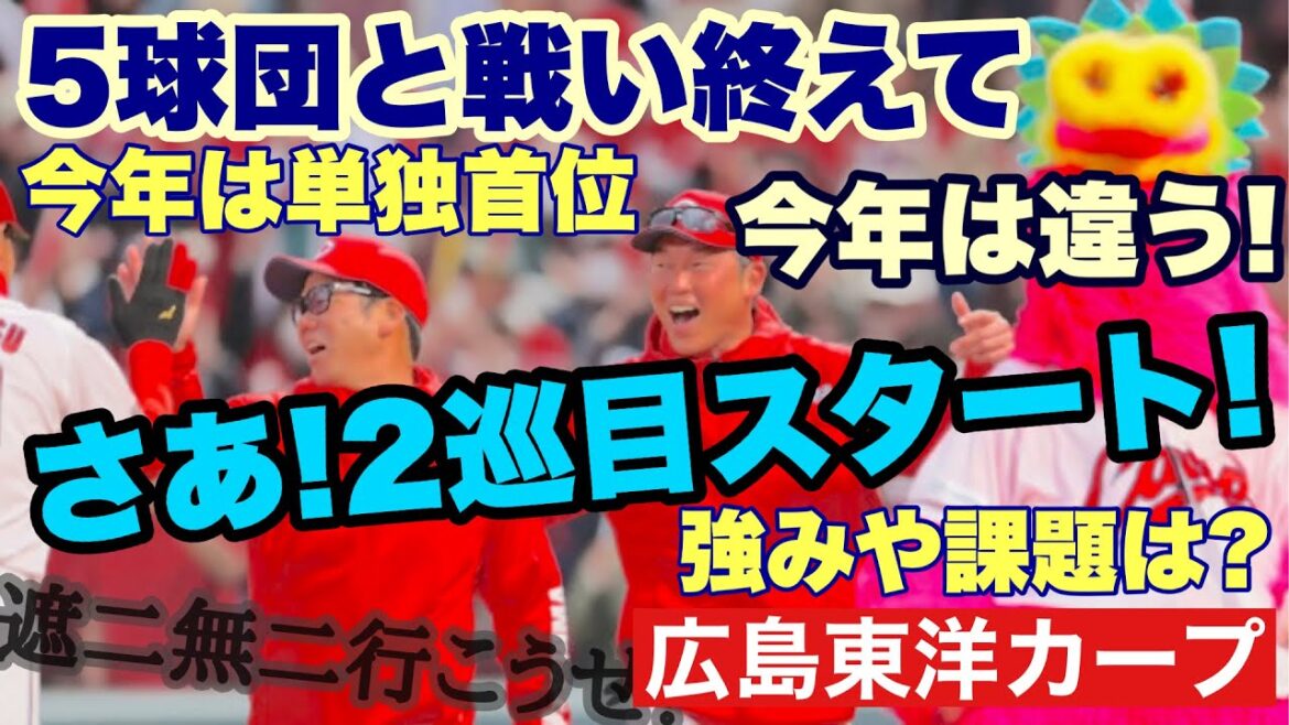 【広島東洋カープ】１巡目を戦い終えてカープは単独首位　５球団と戦ってみて感じたこと、これからの課題、今後の展望など　【新井貴浩】【森下暢仁】【小園海斗】【サンドロ・ファビアン】【カープ】