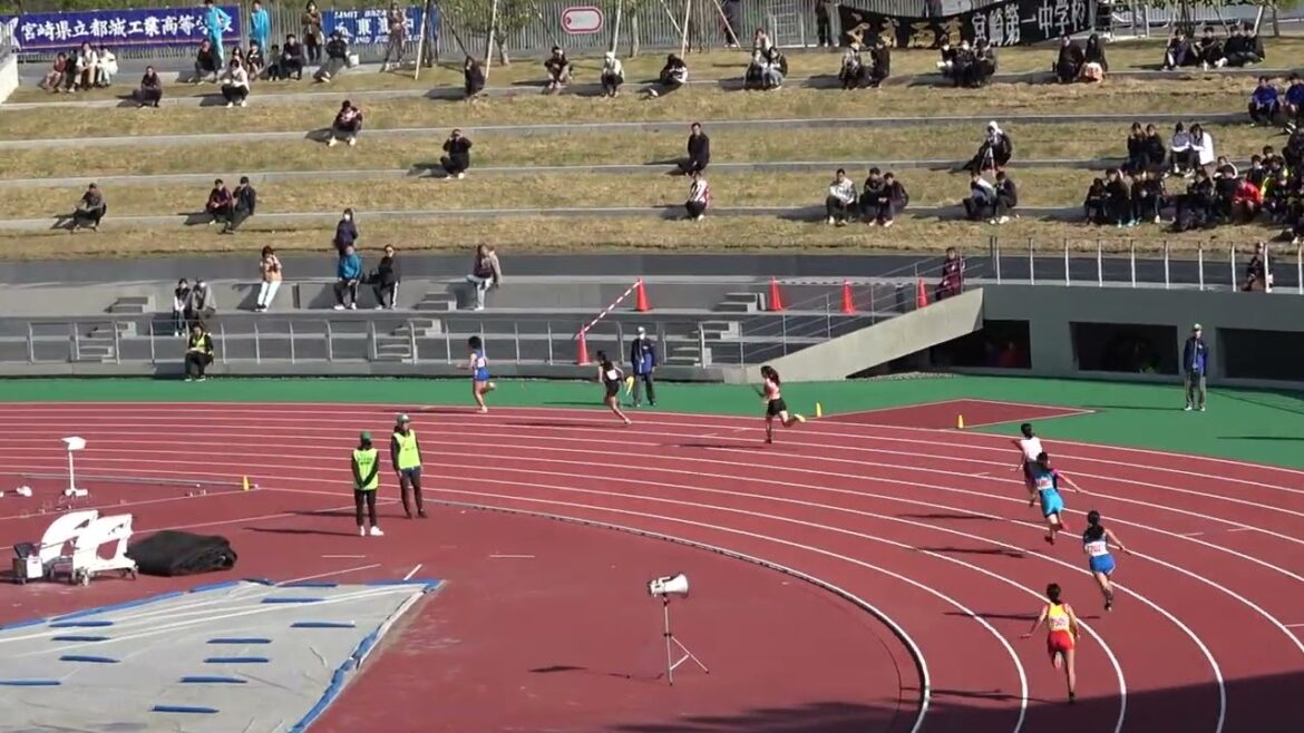20250413161849宮崎県記録会共女4×100ｍＲ2組 吾田中 古川 珠璃・梶尾 恋希・小玉 妃莉・時枝 愛