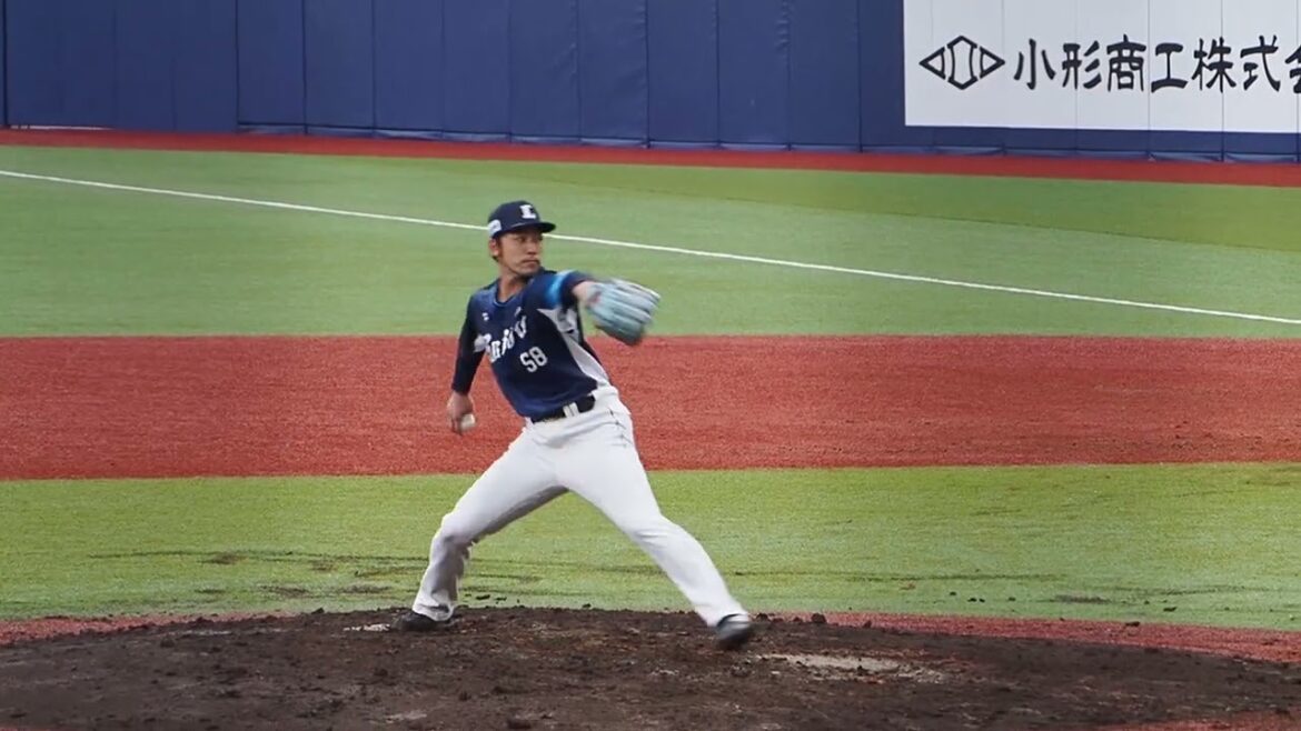 2025.04.06 オイシックス-埼玉西武 #中村祐太 投球練習 (ハードオフスタジアム)