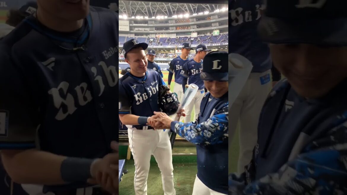 【来日初ホームラン！】ネビン選手がボールを受け取る瞬間！