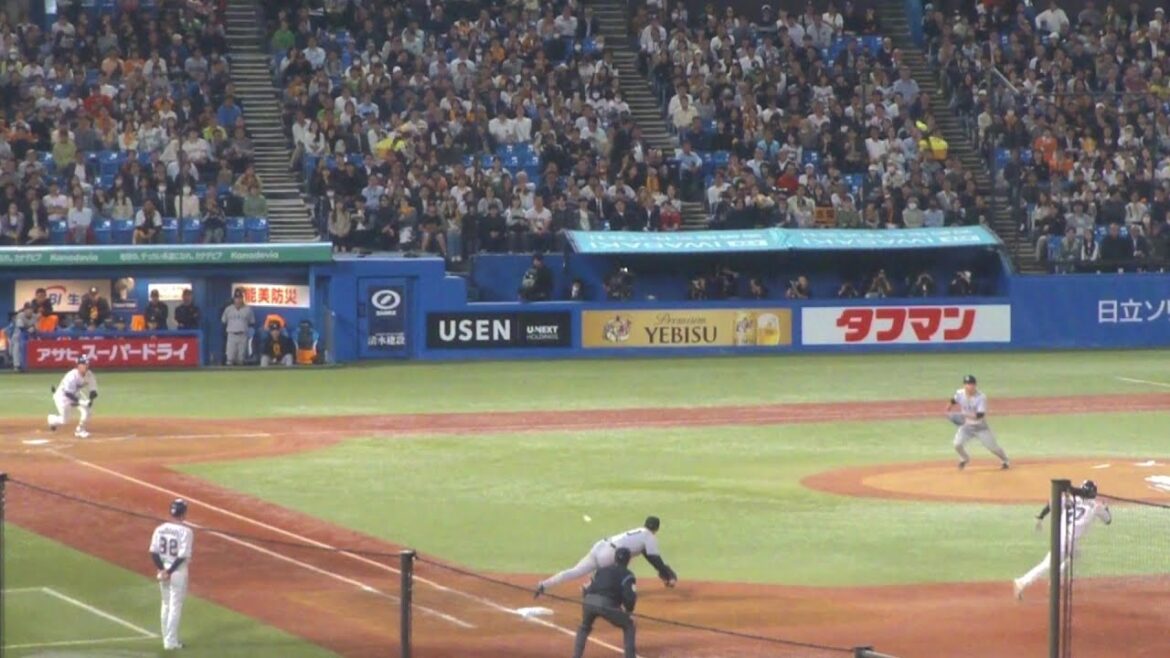 巨人 荒巻悠 ナイスプレー　ヤクルト vs  巨人　2025年4月18日(金) 神宮球場