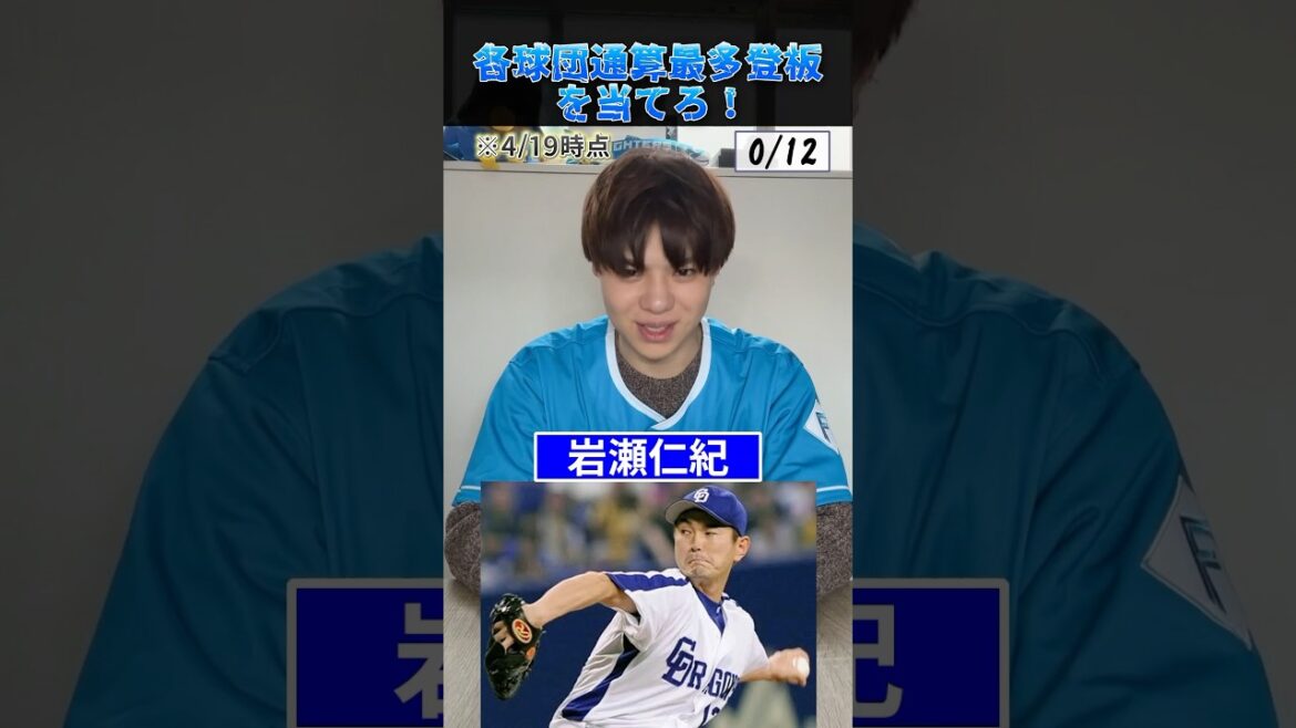 各球団・通算最多登板してる選手を当てろ！ #プロ野球 #野球 #中日ドラゴンズ #北海道日本ハムファイターズ #阪神タイガース