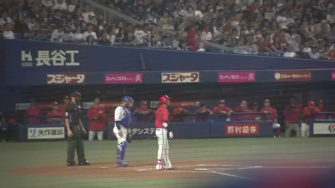 【中日ドラゴンズ 宇佐見真吾選手が二盗阻止】広島東洋カープ 秋山翔吾選手 第2打席 空振り三振 VS 2024/9/23 バンテリンドーム