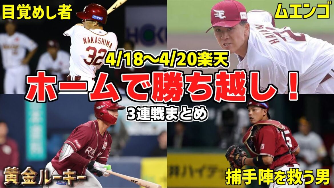 【ついにホームで勝ち越し！】楽天対ロッテ、3連戦を振り返る！
