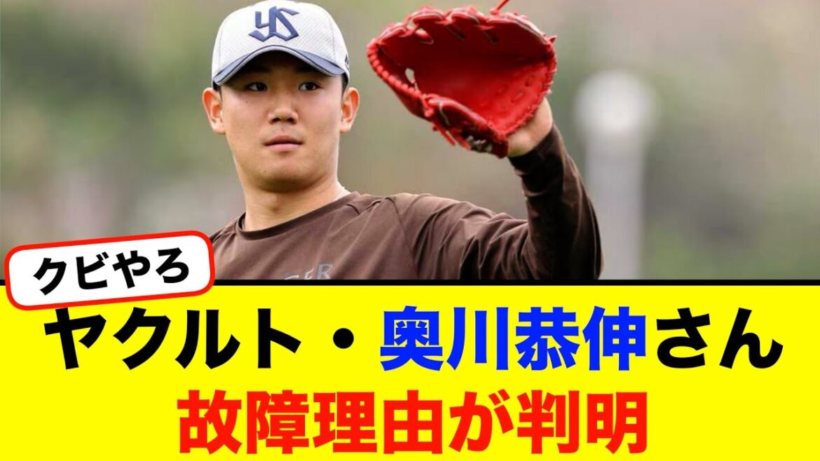ヤクルト奥川恭伸さんの故障理由が判明する【#なんj】【#2ch】【#5ch】【#野球反応集】