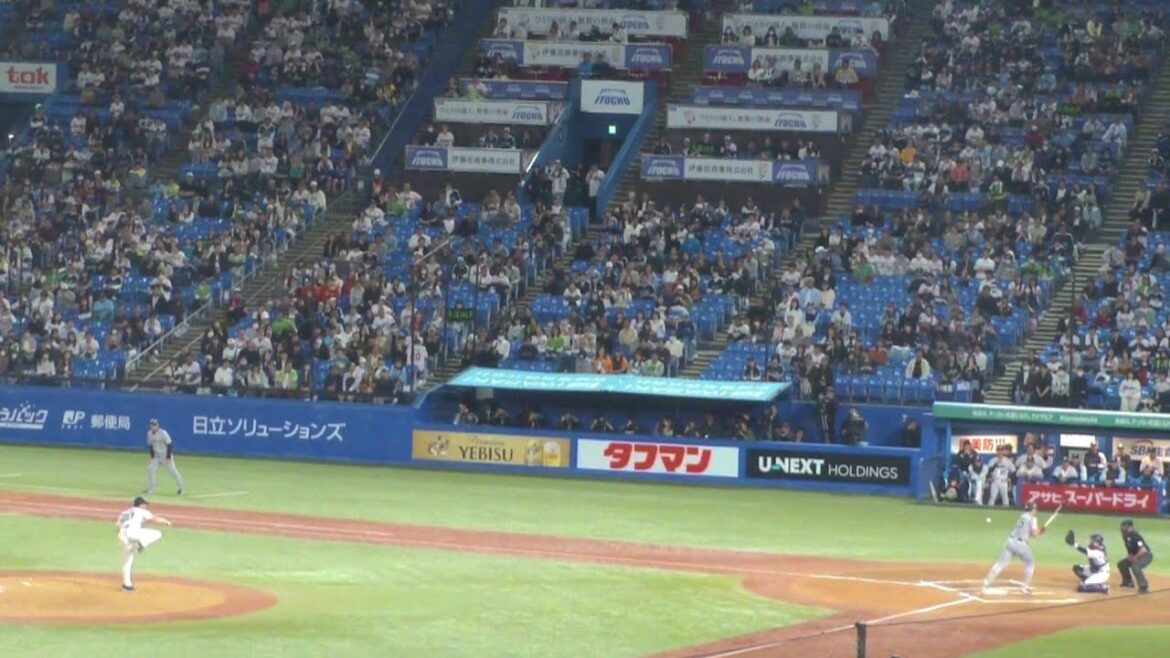 巨人 岡本和真 デッドボール　ヤクルト vs 巨人　2025年4月20日(日) 神宮球場