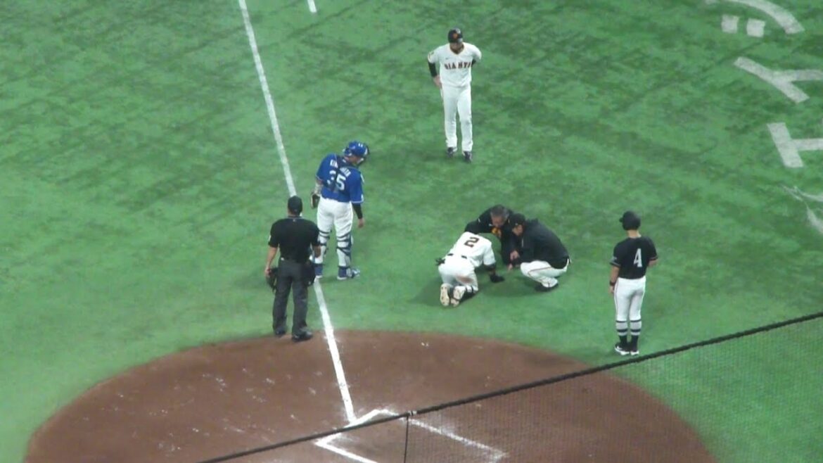 巨人 吉川尚輝 デッドボール　巨人 vs 中日　2025年4月23日(水)　東京ドーム