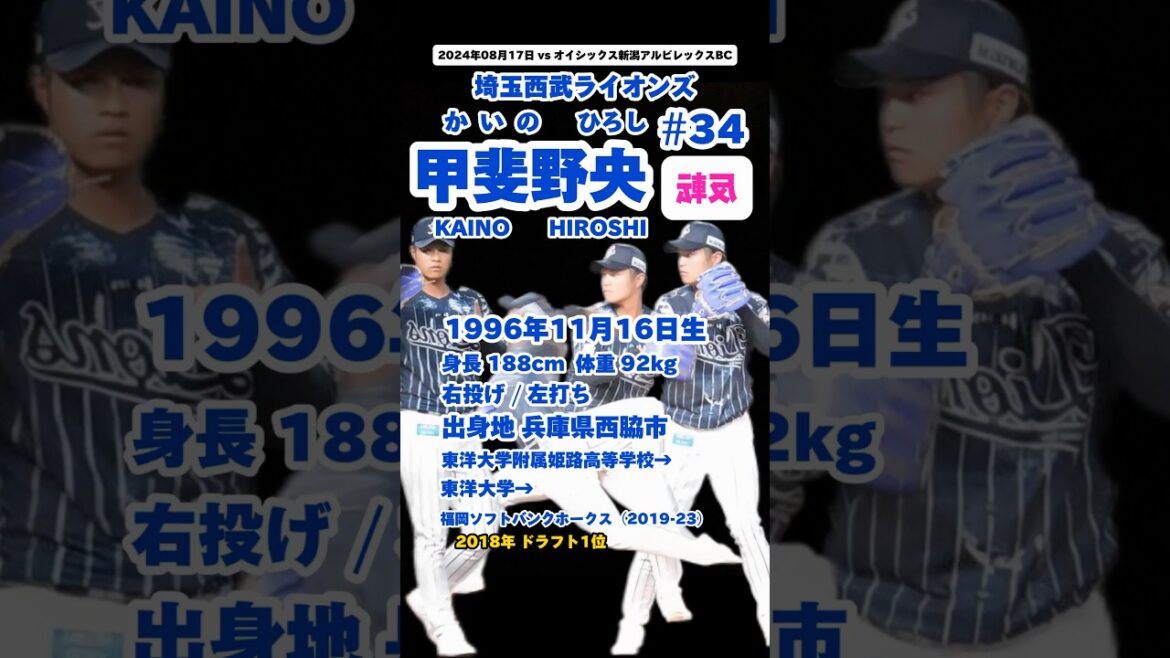 #反転 #11月16日生まれ #左投げだったら #甲斐野央 #埼玉西武ライオンズ #かいのひろし #lions #プロ野球 #baseball #shorts #名鑑 #東洋大姫路 #東洋大学