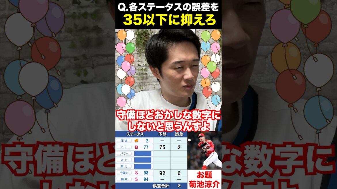 パワプロパーセントバルーン #パワプロ2024 #パワプロ #プロ野球 #菊池涼介 #クイズ