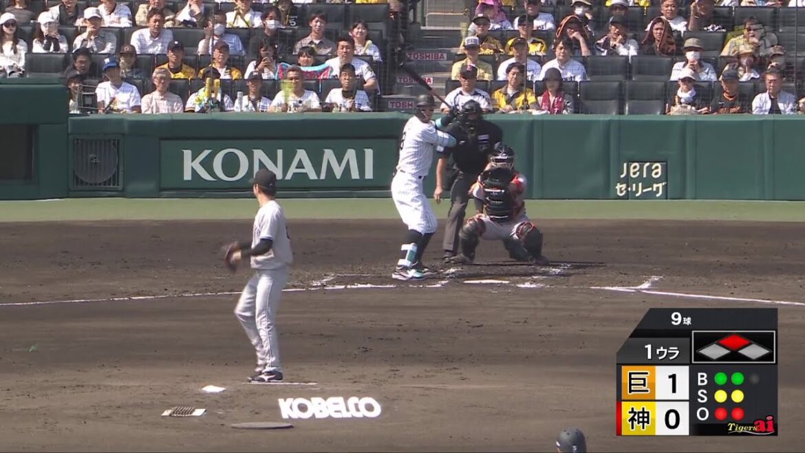 【4番の一振り】1回裏、 #佐藤輝明 選手の右中間タイムリーツーベースヒットで同点！【2025/4/26Ｔ－Ｇ】