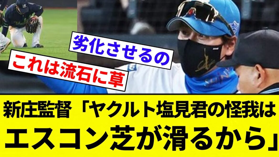 【仕方ないよね】新庄監督「ヤクルト塩見君の怪我はエスコン芝が滑るから【プロ野球反応集】【2chスレ】【なんG】