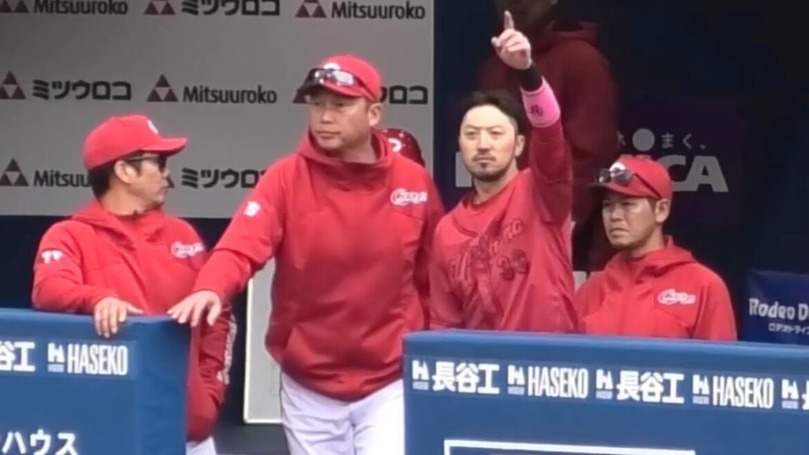 菊池コーチ？新井監督の指示を走者に伝える菊池涼介！広島東洋カープvs横浜DeNAベイスターズ 2025年4月26日