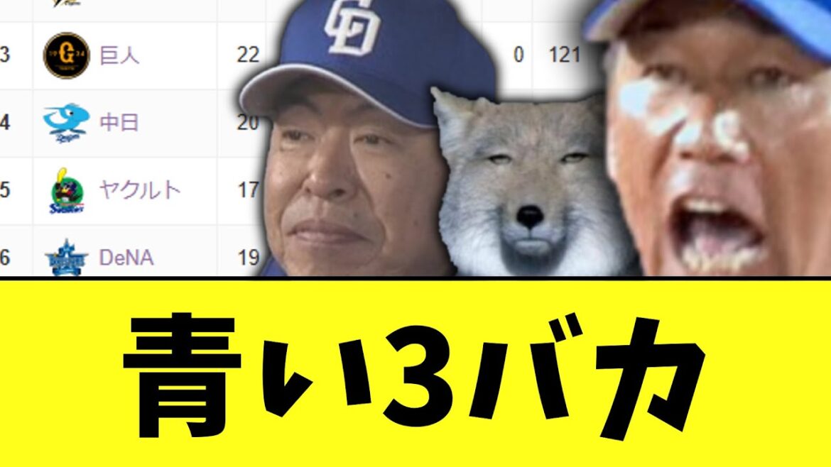 セリーグの青い3バカ　固まりだす