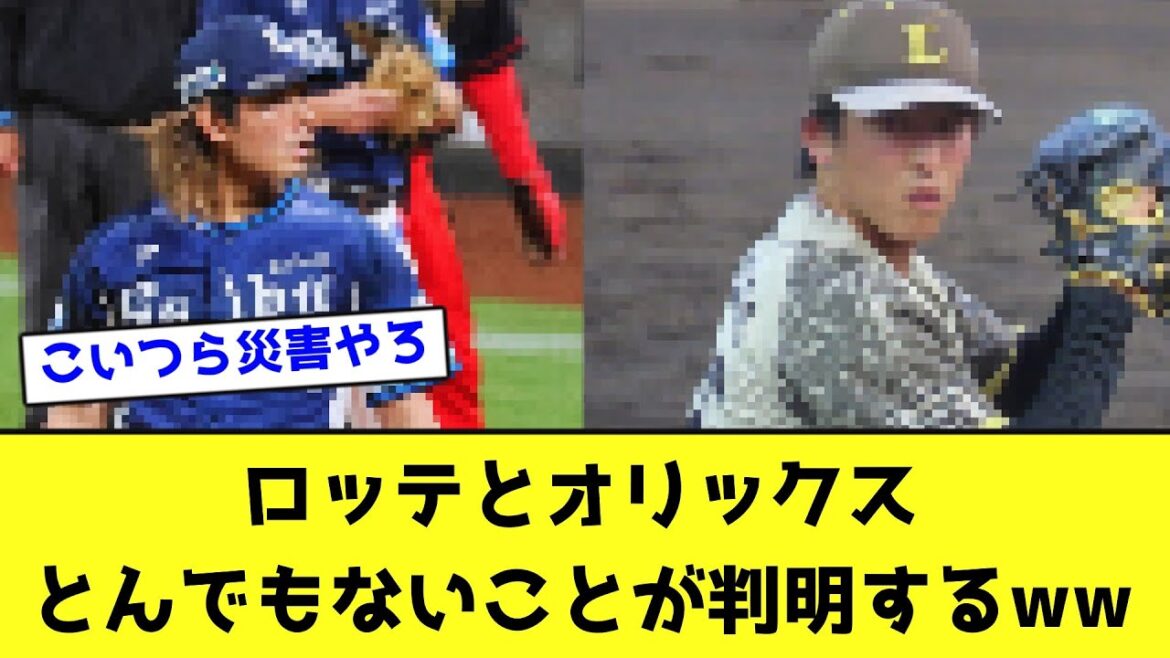 ロッテとオリックス、とんでもないことが判明するwwwwww【なんJ反応】