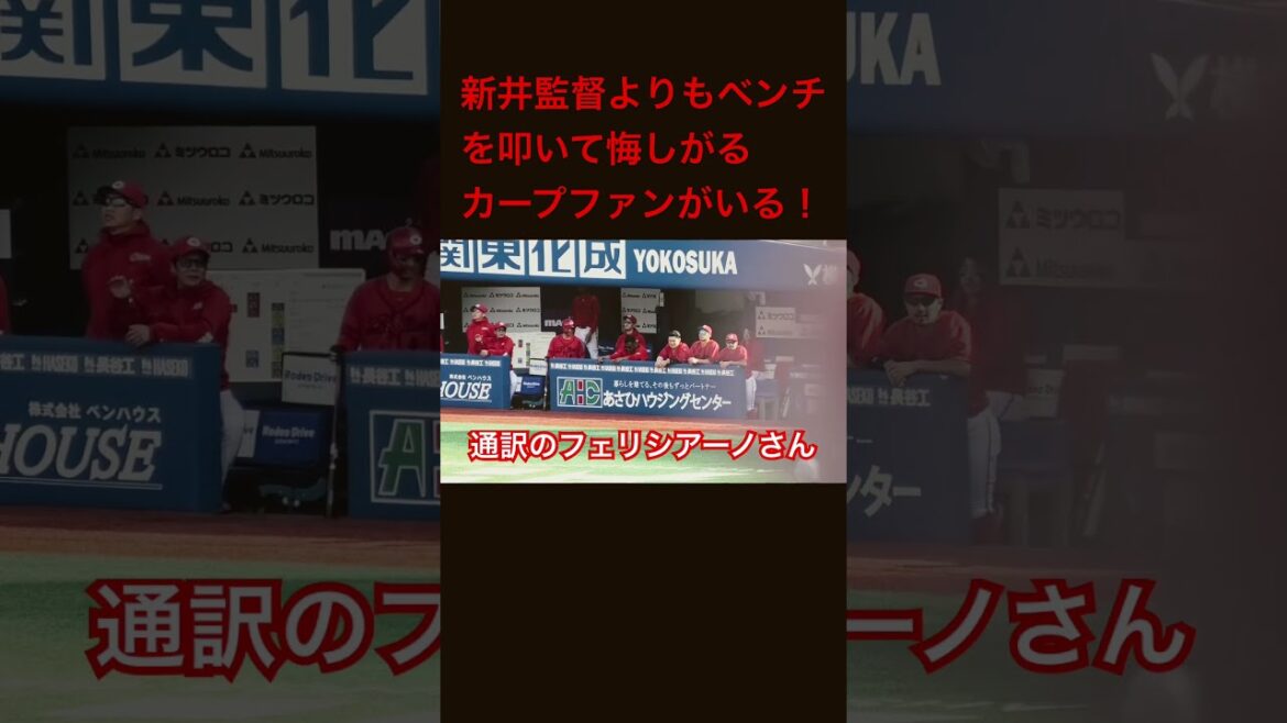 チャンスで凡退、ベンチを叩いて1番悔しがる通訳フェリシアーノさん！広島東洋カープvs横浜DeNAベイスターズ#shorts  2025年4月27日