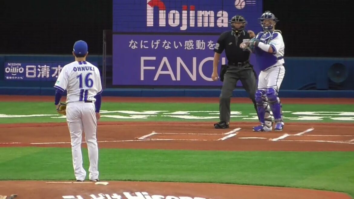 2025年4月24日 阪神戦・大貫 晋一 投手の入場＆準備投球（ボールデッド中）