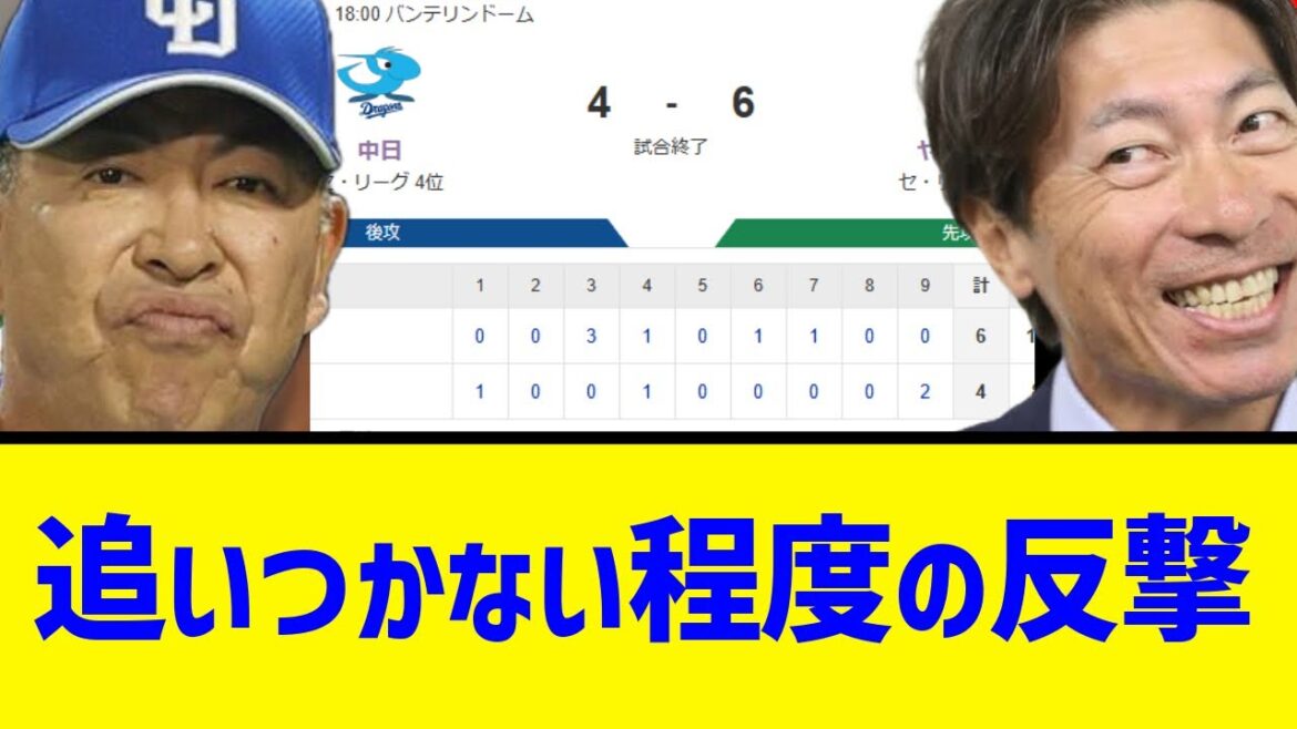 【中日ヤクルト】盛り上がる9回裏