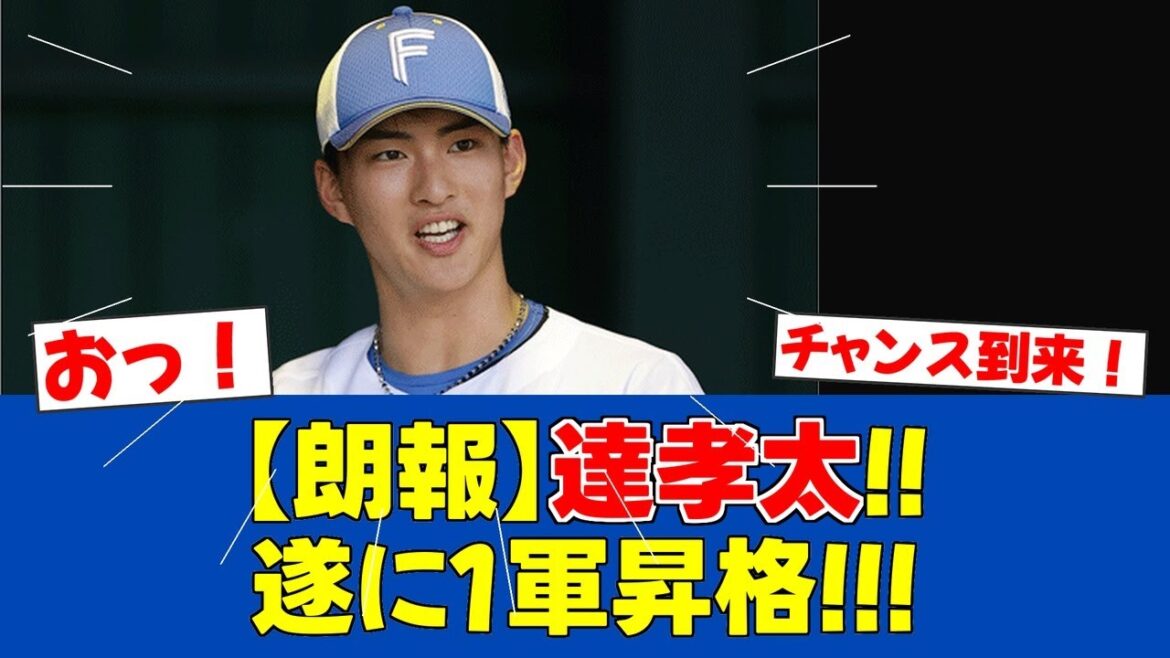 【朗報】達孝太、ついに1軍初登板へ!杉浦降格で好機到来【日ハムファンの反応】【F速報】 【朗報】達孝太、ついに1軍初登板へ!杉浦降格で好機到来【日ハムファンの反応】【F速報】