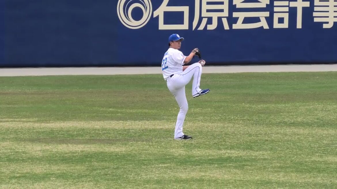 中日ドラゴンズ 大野雄大投手が田島慎二コーチと先発投手の試合前キャッチボール② 2025/4/22 ナゴヤ球場