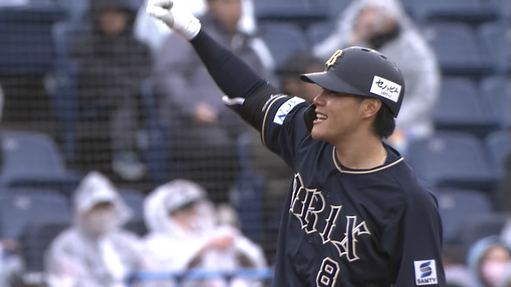 麦谷祐介がプロ初安打初打点となる適時三塁打! 「9番・センター」で初先発 – パ・リーグ.com オリックス・バファローズ・麦谷祐介選手 ©パーソル パ・リーグTV