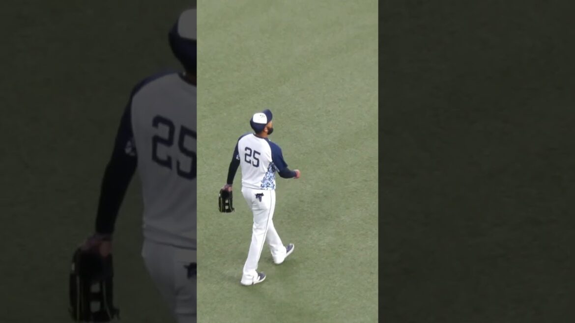 ドミンゴ・サンタナ DOMINGO SANTANA　後ずさり守備練習　#東京ヤクルトスワローズ #shorts