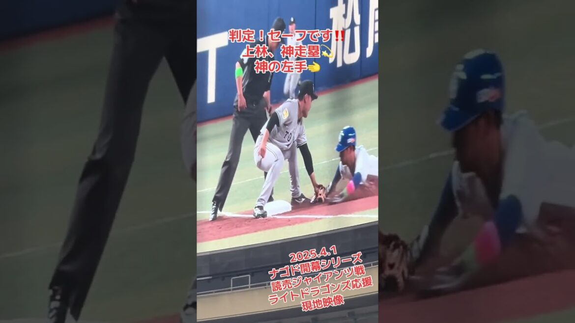【リクエスト現地映像】代走、上林がまさかの神走塁‼️2025年ドラゴンズ.ナゴド開幕シリーズライトドラゴンズ外野応援席より‼️2025.4.1 読売ジャイアンツ戦