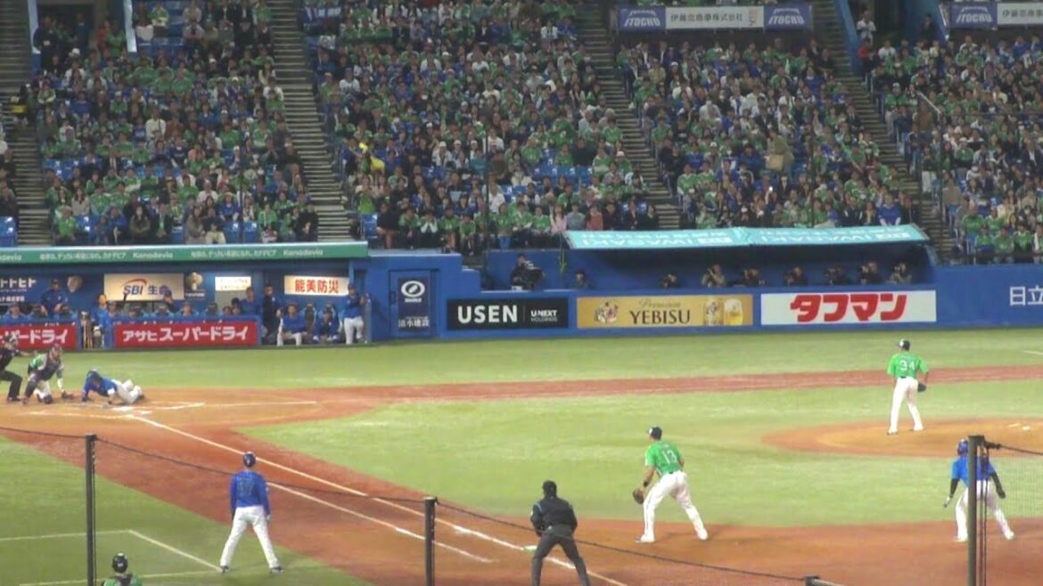 DeNA 牧秀悟 デッドボール　ヤクルト vs DeNA　2025年5月1日(木) 神宮球場