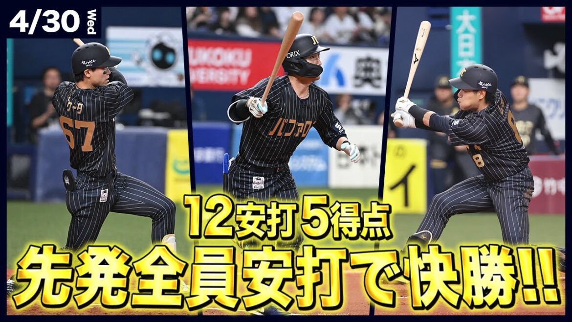 【安打全部見せ】バファローズ打線 先発全員安打！