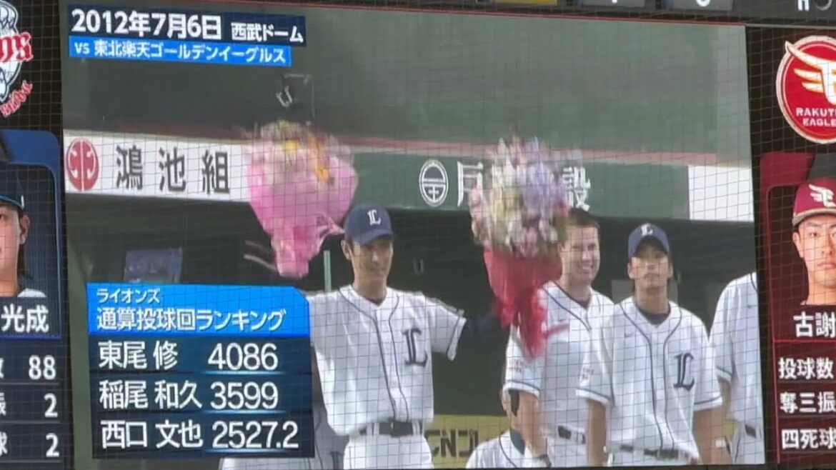 『西口文也 プロ野球史上45人目 通算2,500投球回達成！』西武ライオンズ 伝説の名場面 獅子達の系譜 2012/7/6 vs楽天
