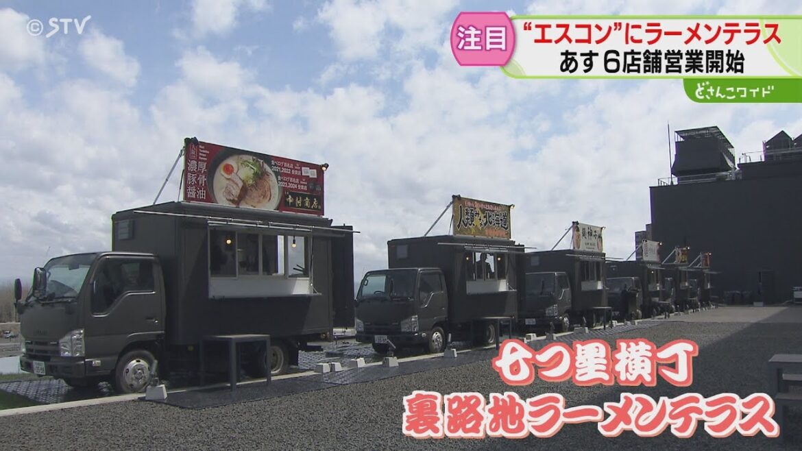 エスコンにラーメン名店集結 裏路地ラーメンテラスとは? 日ハム投手5人がゲームに挑戦! 北海道 エスコンにラーメン名店集結 裏路地ラーメンテラスとは? 日ハム投手5人がゲームに挑戦! 北海道