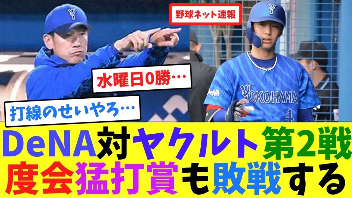 DeNA対ヤクルト第2戦、度会猛打賞も敗戦する【ネット反応集】