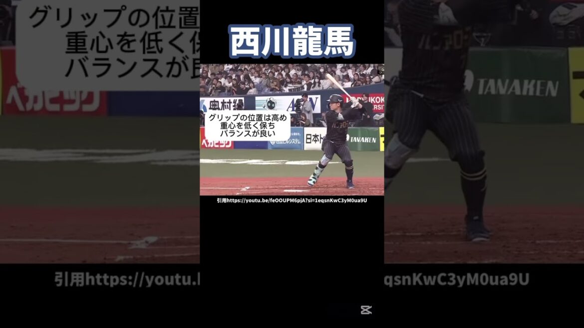 オリックス西川龍馬のバッティングフォーム解説#プロ野球#オリックスバファローズ#西川龍馬#ホームラン#スイング速度