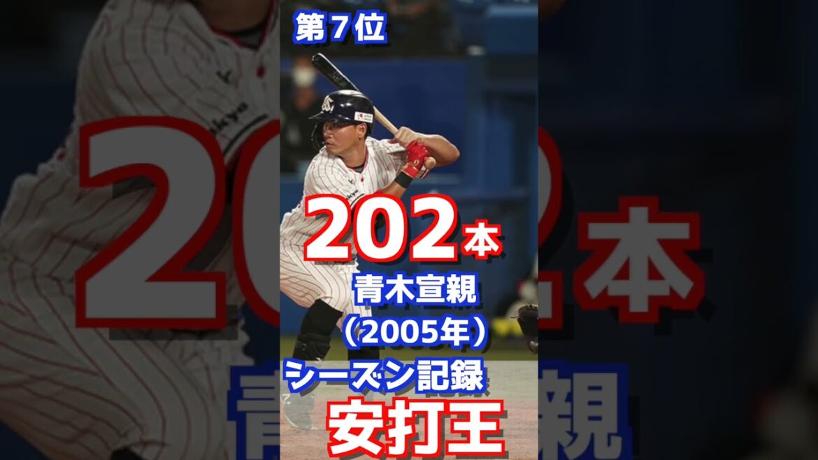 【シーズン記録】安打王ランキング【NPB】