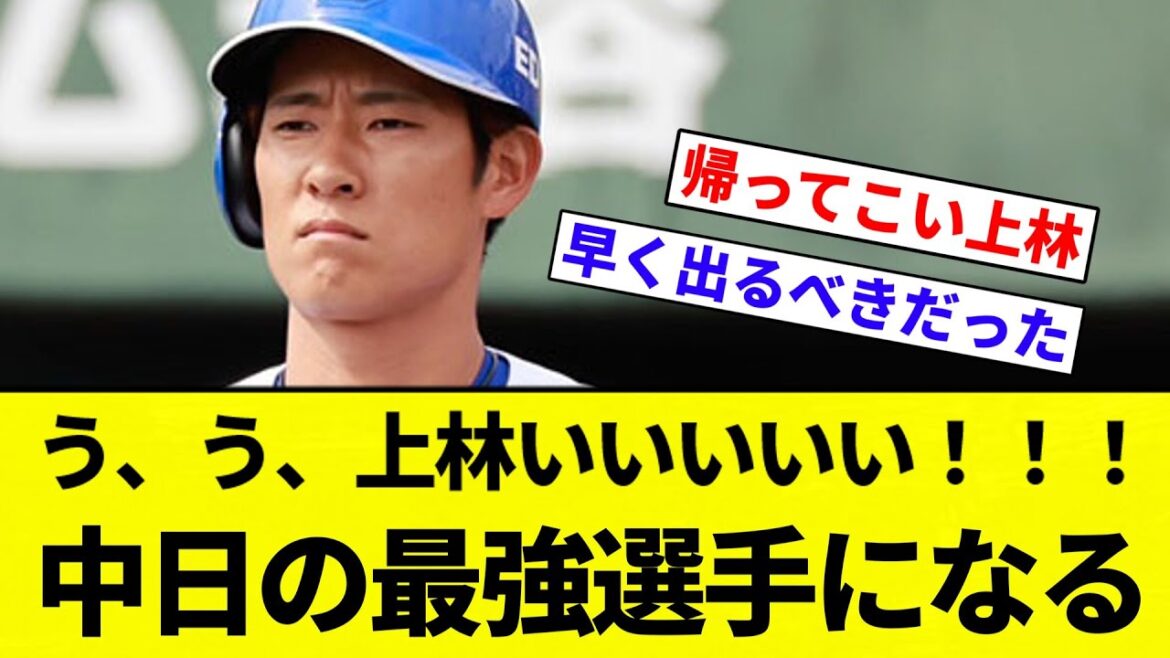【うううううえええばやっしいいい】上林いいいいい！！！ 中日の最強選手になる【プロ野球反応集】【2chスレ】【なんG】