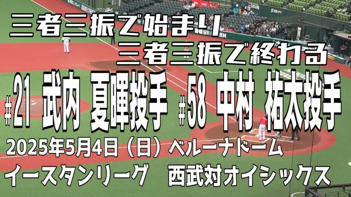 【三者三振で始まり終わる】武内投手・中村投手 埼玉西武ライオンズ