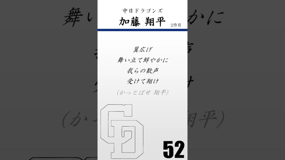 【重音テト】中日ドラゴンズ　加藤翔平　2作目　応援歌