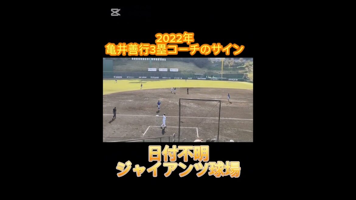 【GIANTS】 #亀井善行 コーチのブロックサイン（日付不明） #shorts #巨人 #ジャイアンツ #プロ野球