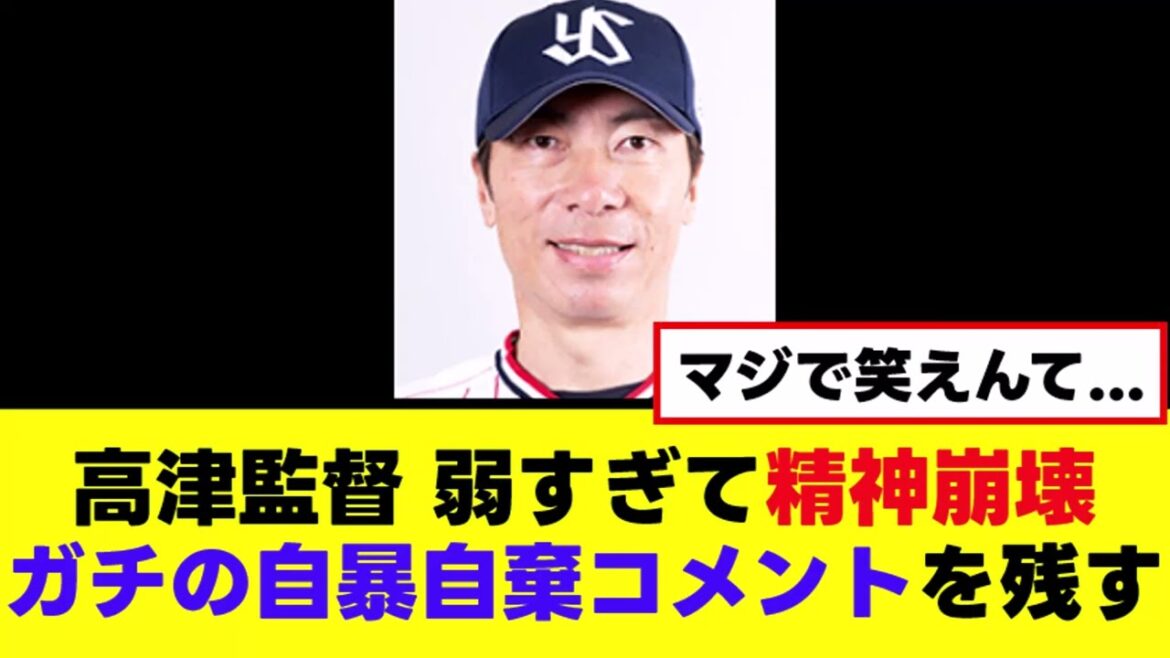 【悲報】高津監督、ついにガチの精神崩壊コメント