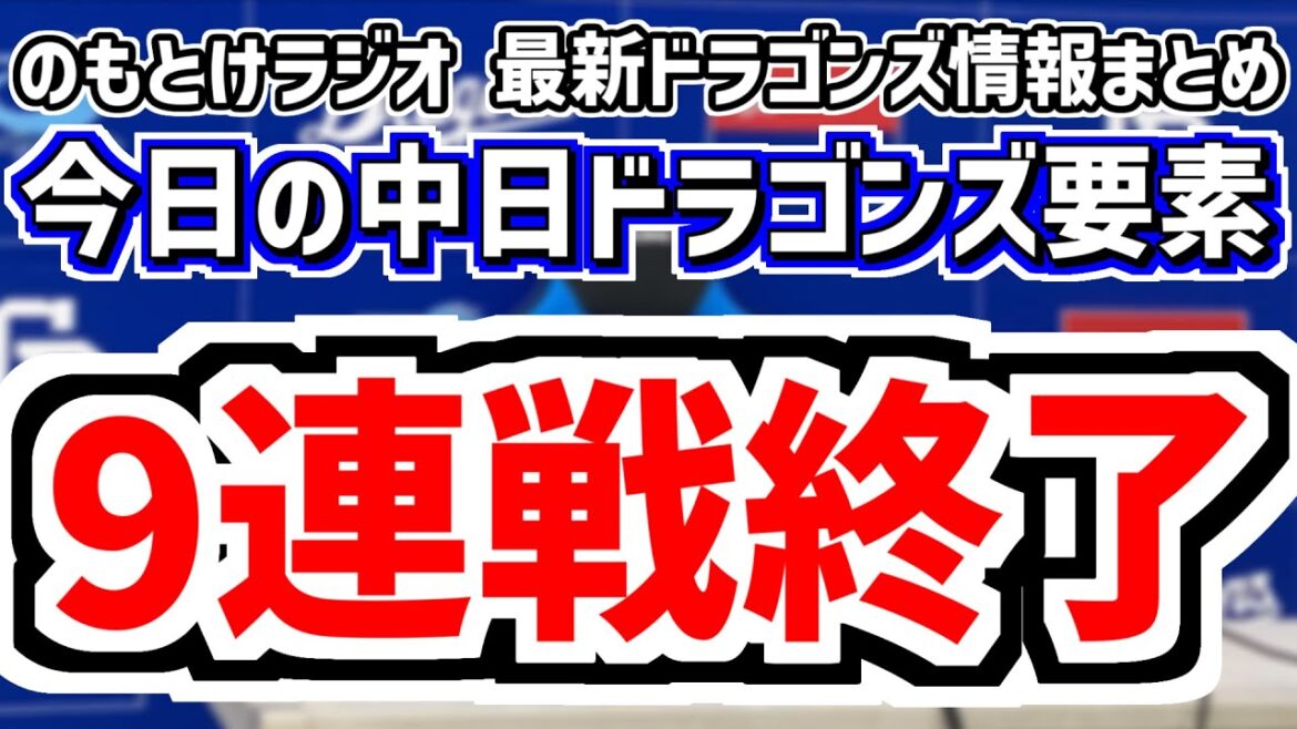 5月7日(水)　のもとけラジオ/今日の中日ドラゴンズ要素　9連戦勝ち越しで終了！上林ホームラン！大野雄大 今季初勝利！土田龍空マルチヒット！DeNA戦、マラー ブライト 津田 後藤駿太オリックス2軍戦