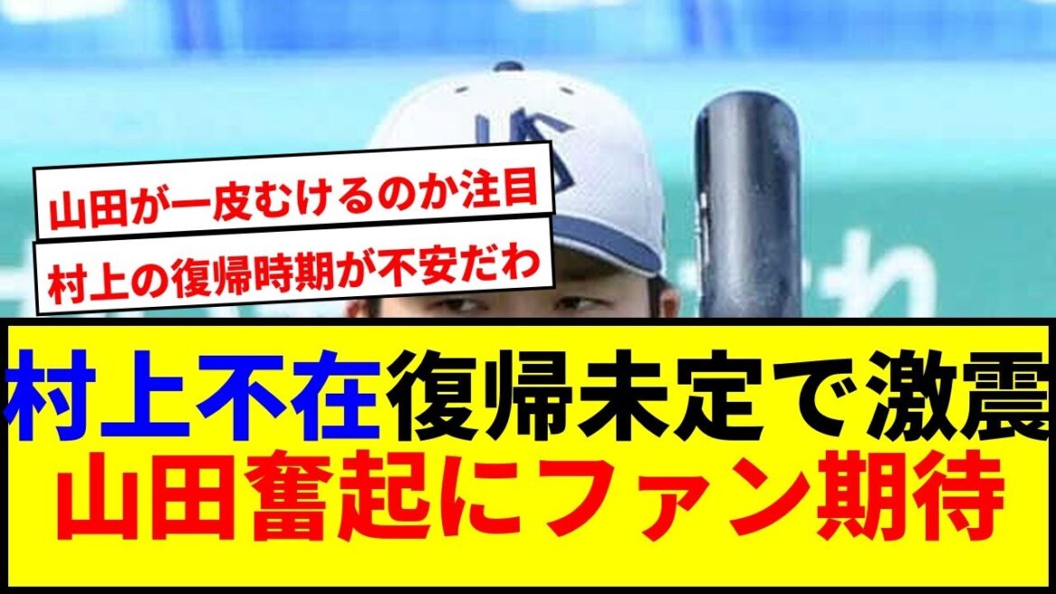 【速報】ヤクルト村上が実戦復帰未定で衝撃!高津の期待は山田らに託される 【速報】ヤクルト村上が実戦復帰未定で衝撃!高津の期待は山田らに託される