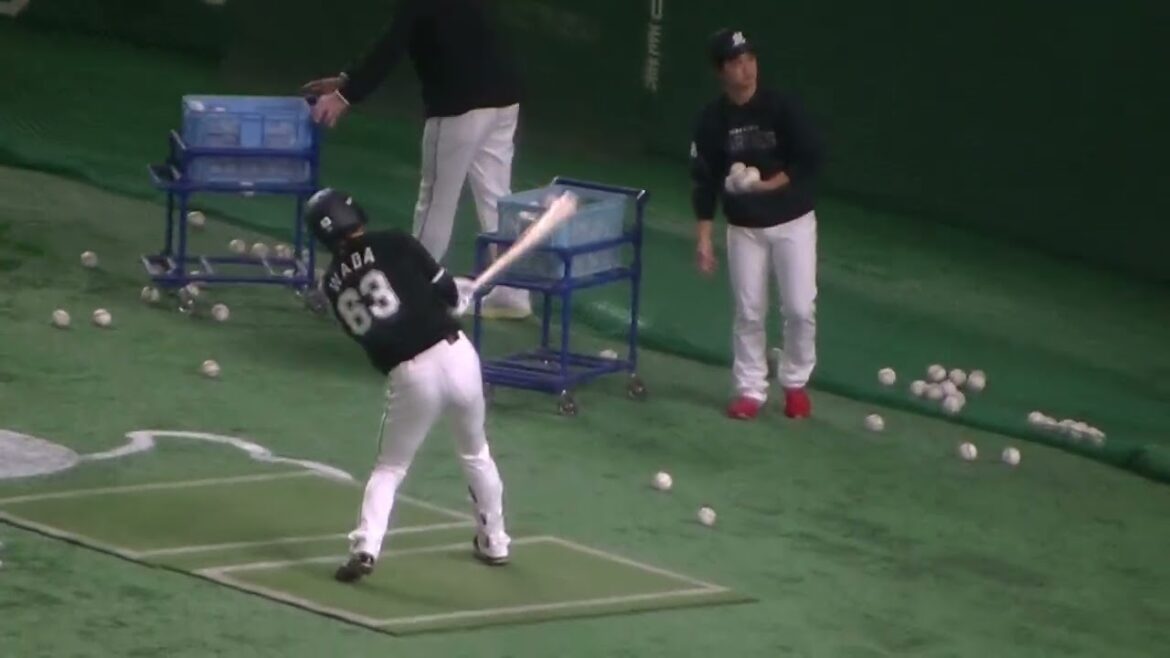 マリーンズ和田康士郎 のティーバッティング＜読売ジャイアンツ 対 千葉ロッテマリーンズ 2025年3月21日＞