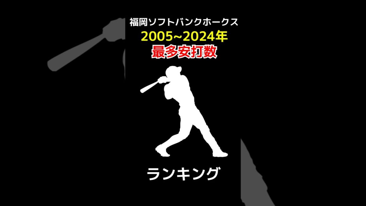 福岡ソフトバンクホークス 通算安打数ランキング 2005~2024 #野球 #野球データ #統計 #baseball #ソフトバンク #福岡ソフトバンクホークス #安打 #shorts
